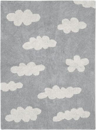 Килим Lorena Canals Clouds, який можна прати, бавовна, сірий, 120 x 160 x 30 см 120 x 160 x 30 см сірий