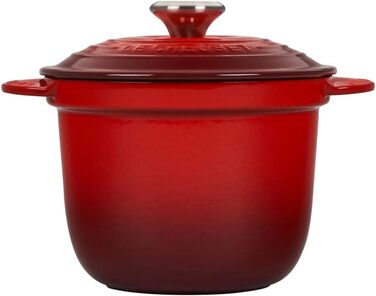 Кокотниця Le Creuset Every з чавуну, 18 см, 2 літри, кришка з потірією (Kirschrot)