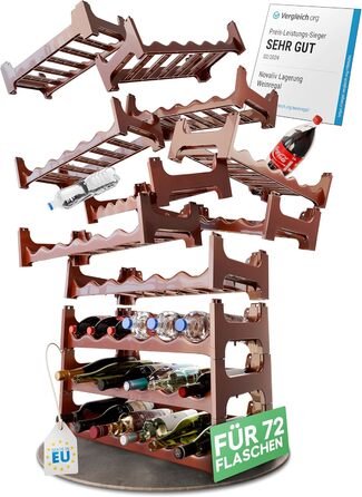 Стелаж для пляшок Novaliv на 36 пляшок з пластику, розширюваний, для вина, напоїв, спиртних напоїв