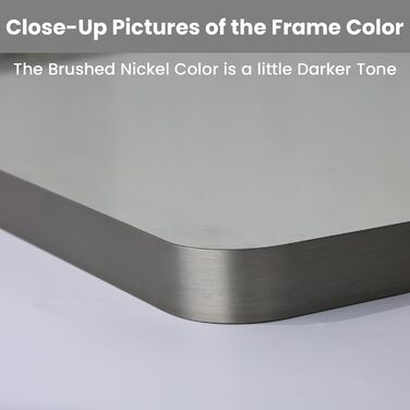 LOAAO Дзеркало для ванної кімнати 61x91.4 см з округлим прямокутним кольоровим каркасом, для макіяжу, настінне, з нержавіючого скла, горизонтальне або вертикальне встановлення (хромована нікель)