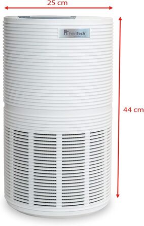 Повітряочисник FeinTech для курців з активованим вугільним фільтром, HEPA 13, до 45 м², для алергіків, проти запахів, пилу, пилку, шерсті тварин та Aerosole, FLR00100