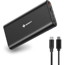 Портативний зарядний пристрій 20000 мАг USB C PD Power Bank, вихід 74 Вт для смартфонів, планшетів, ноутбуків