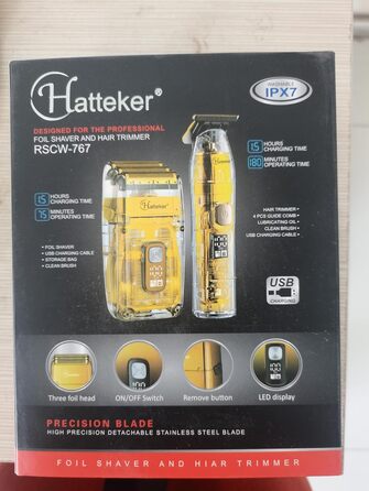 Електробритва Hatteker Foil Shaver Bald Head Shaver для чоловіків, точний тример, водонепроникний