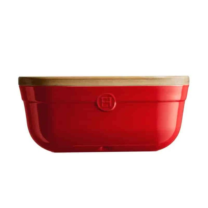 Хлібниця з кришкою-дошкою Emile Henry Storage, 35.5x24.5x15.8 см, красный (348750), Червоний