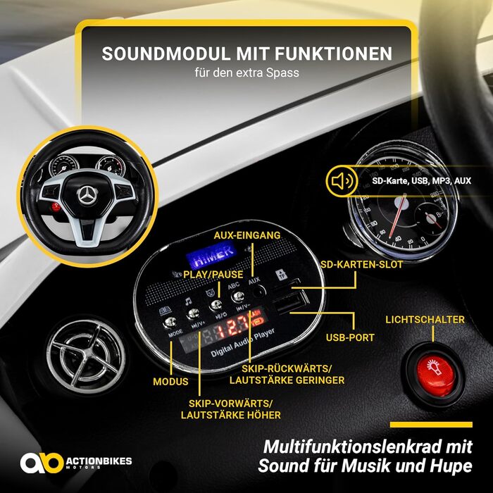 Дитячий електромобіль Mercedes AMG GLA45 з пультом, ліцензійний, білий, електроавто для дітей від 3 років