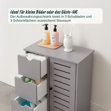 Шафка для ванної кімнати Relaxdays з 3 висувними ящиками