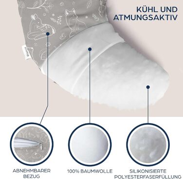 Подушка для вагітних XXL Niimo & подушка для годування - подушка для тих, хто спить на боці, з чохлом з 100% бавовни, зручна подушка для дорослих, подушка для підтримки, (200 см x 70 см) (Сірий ліс, подушка для годування)