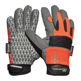 Майстер Термо Робочі рукавички з антиволого-мембраною і холодоізоляційною підкладкою для зими Захисні рукавички зі шкіри виглядають для чоловіків Розмір XXL (розмір 11) Оранжево-чорний 1 пара