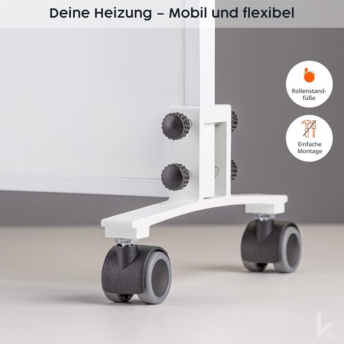 Інфрачервовий обігрівач Könighaus Standgerät 600 Вт - Економний, з термостатом та підставкою - мобільний, з акриловим малюнком