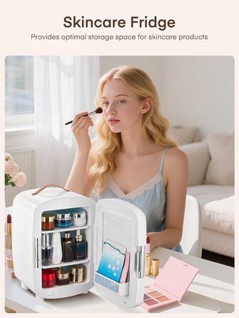 Міні холодильник FOHERE 10 л (12 банок), білий: для косметики, напоїв, авто, офісу