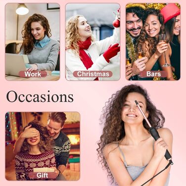 Набір для завивки волосся 3 в 1 Lockenstab: керамічні щипці для локонів 9-32 мм, пляжні хвилі, регулювання температури, рукавичка