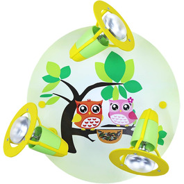 Стельова лампа Elobra із зображенням сови, настінна лампа із зображенням сови для дитячої кімнати, дитяча лампа, кругла підставка з 3 поворотними точками, для дівчаток і хлопчиків