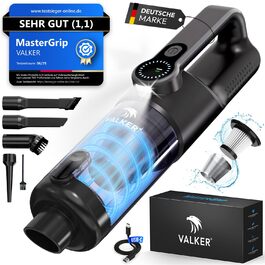 Акумуляторний ручний пилосмок Mastergrip 2-в-1 з функцією обдува, потужність 80000 RPM, мийний HEPA-фільтр, бездротовий пилосос для авто та дому, колір антрацит