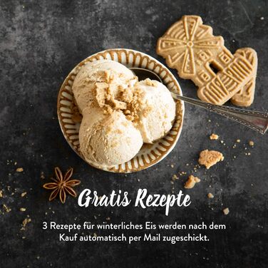 Електрична машина для приготування морозива Springlane 1.5 л з самоохолоджуючим компресором 150 Вт, з нержавіючої сталі з знімним контейнером для льоду, з рецептами (срібна)