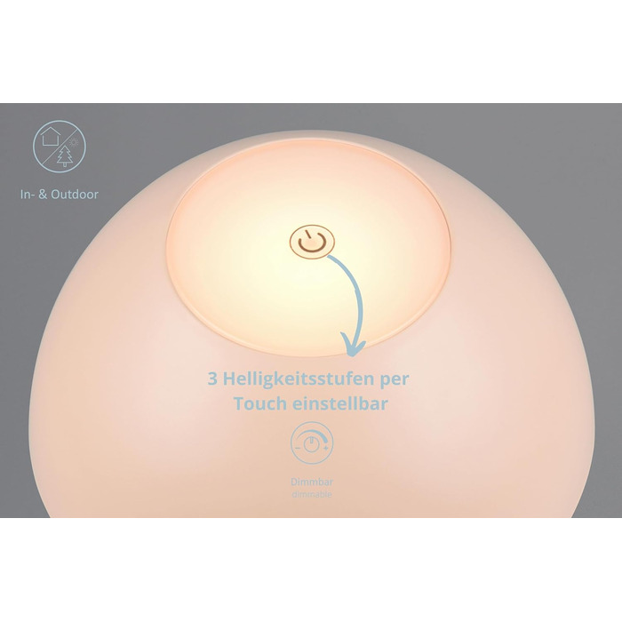 Бездротова настільна лампа Robert, LED, регулювання яскравості, USB зарядка, 30 см (пісок)