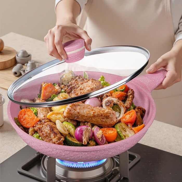 Сковорода для крепів DYGG 28 см з антипригарним покриттям з граніту. Ідеальна для приготування млинців, панкейків, доса. Зручна ручка, легкий догляд.