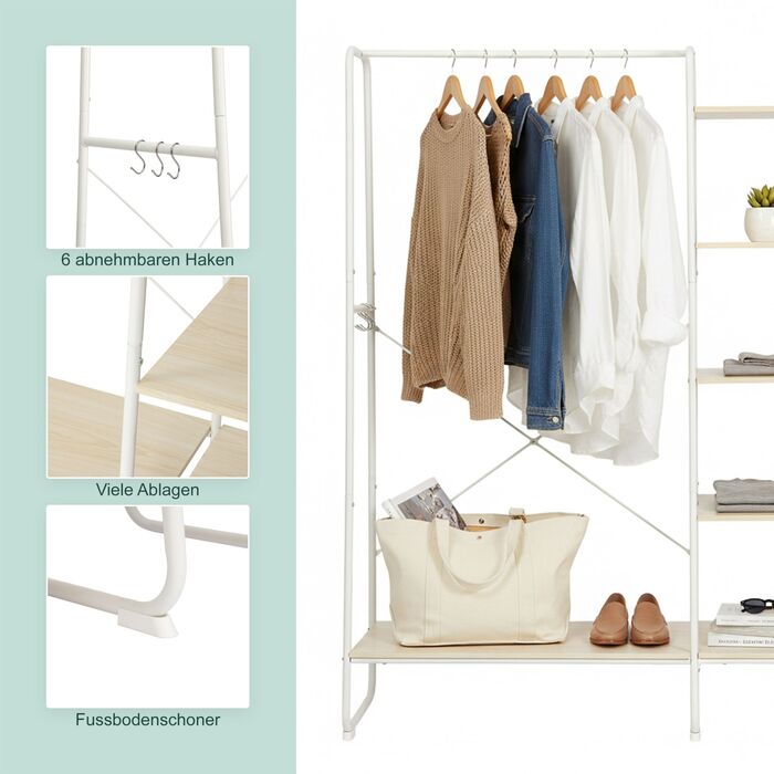 Підставка для одягу Relaxdays з полицею для взуття