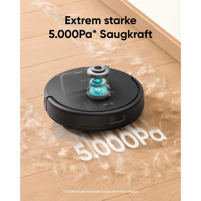 Робот-пилосос eufy L60 з авто-порожненням та функцією миття, 5000Pa, Anti-Hair, iPath-лазерна навігація, для твердих підлог