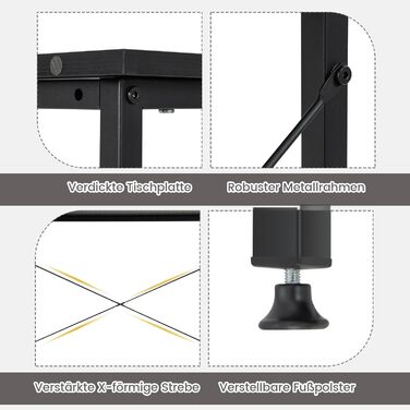 Стол кутовий COSTWAY L-подібний, комп'ютерний з полицею (правий/лівий), 120 x 88 x 74,5 см (чорний)