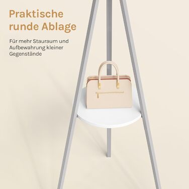 Вільна стійка для одягу WOLTU у вигляді дерева, металева, з полицею та 9 гачками, для одягу, шапок та сумок, біла