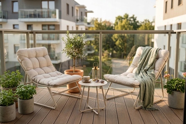 Комплект садових меблів MEBEL ELITE, тканина, бежевий, 3 предмети