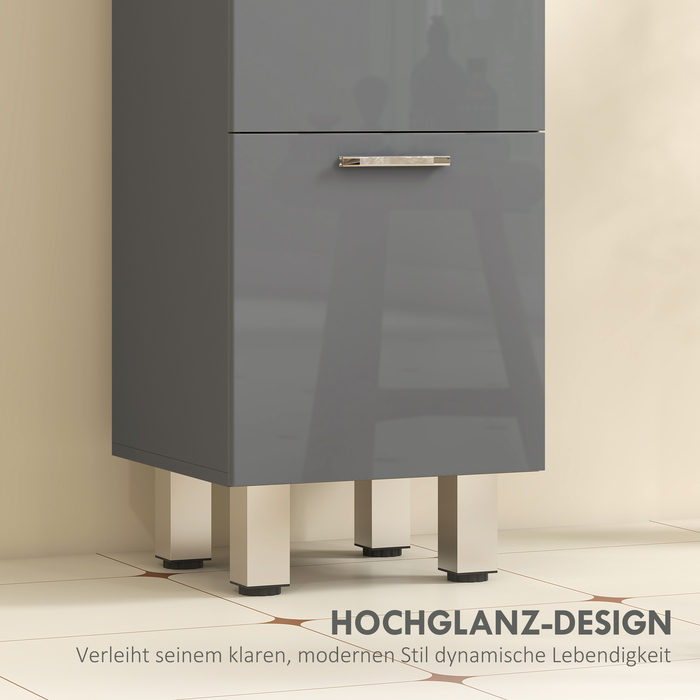 Шафа для ванної кімнати, 4 шухляди, ДСП, гладка, сіра