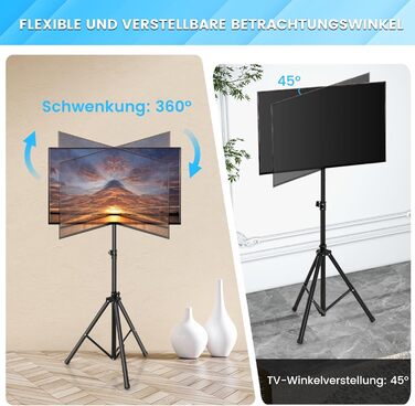 Підставка для телевізора COSTWAY, регульована по висоті, для телевізорів 21-47 дюймів (Plasma/LCD/LED), до 35 кг, чорна