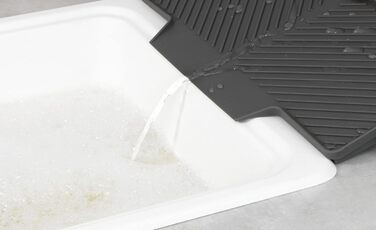 Килимок для посуду та столових приборів WENKO Neli, похила поверхня, рифлена структура, захист від подряпин, сірий, 20x3x40см