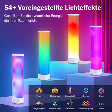 LED-лампа на тумбочку бездротова з пультом/APP, регулювання яскравості, RGBICWW, 2700-6500K, для спальні, вітальні, кемпінгу