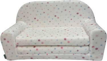Дитячий розкладний диван FORTISLINE Mini 2в1, 40x78x45 см, для дітей, зі знімним чохлом, поролоновий, мотив Кошеня, плюш зірки
