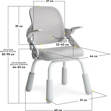 Дитяче крісло Mealux Neo Air Static Grey (арт.Y-306 G)