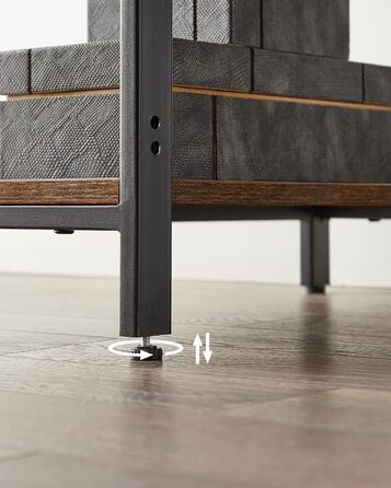 Комп'ютерний стіл VASAGLE 100x50 см, офісний, вінтажний стиль, для робочого кабінету, спальні, вітальні, колір: коричневий + чорний