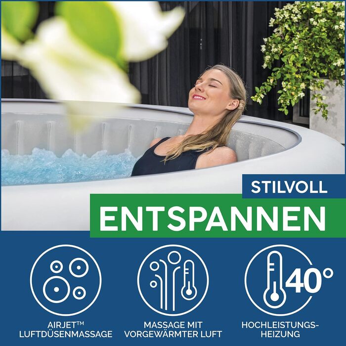 Надувний джакузі Bestway Lay-Z-Spa Paris AirJet з LED-підсвіткою для 6 осіб, 196 x 66 см