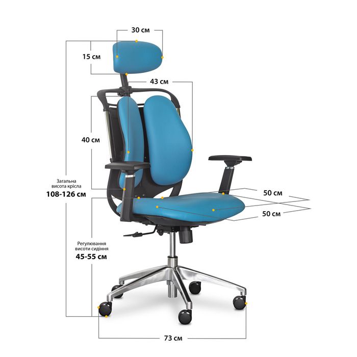 Крісло Mealux Testa Duo Blue (арт. Y-552 KBL Duo)