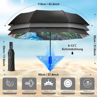 Складна парасолька ZUOYOUZ, компактна, портативна, автоматична, милі принти, захищена від ультрафіолету (каміння)