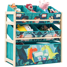 Дерев'яний органайзер для іграшок NUKied | 3-ярусна полиця з коробками | Для дитячої кімнати, школи, садочка