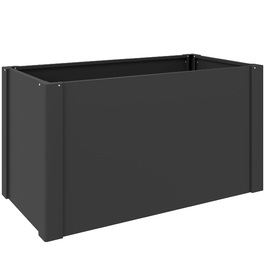 Підвищений грядка з відкритим дном, комплект з підсилюючими рейками та рукавичками, 102 x 52 x 55 см, Чорний