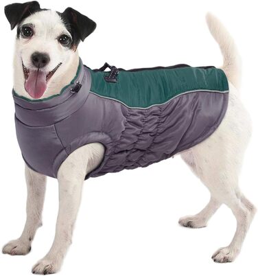 Куртка для собак зимова Kuoser, тепла куртка для собак, водонепроникна, зелена, XS