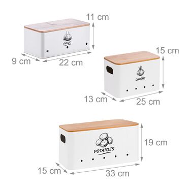 Набір з 3 органайзерів Relaxdays з бамбуковими кришками