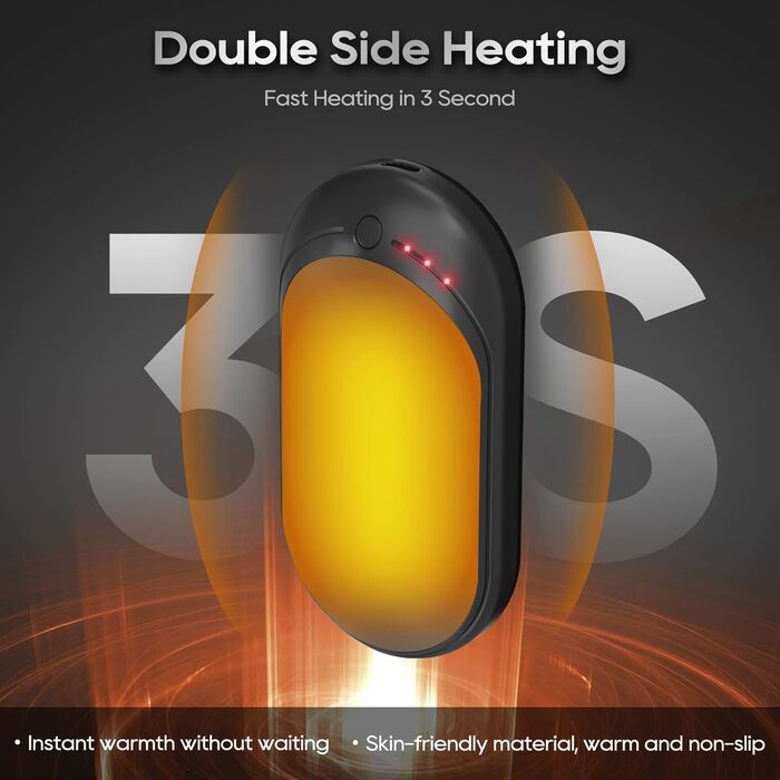 Електричний грієчка Feebee USB-C 5200 mAh з Power Bank, 3 режими нагріву, білий (чорний)