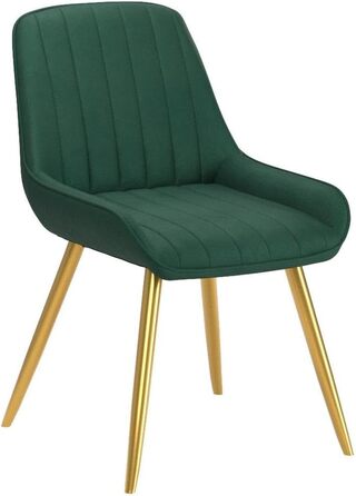 Набір з 2 стільців Lestarain для їдальні, вітальні, кухні. Ретро стільці з м'яким сидінням з оксамиту та металевими ніжками, до 150 кг, темно-зелений оксамит