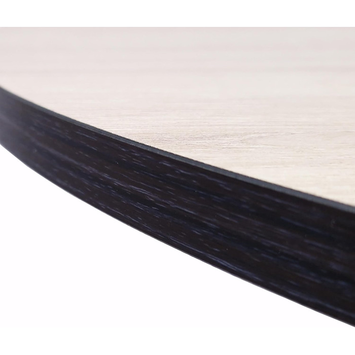 Круглий стіл для їжі Skraut Home Zen | 90x90x77 см | на 4 особи | Матеріал: дуб/чорний | для вітальні