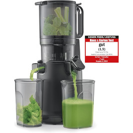 CASO Juice Fit Pro - Швидковичавниця, Тест-переможець: Haus & Garten Test, Низька швидкість (40 об/хв), Велика завантажувальна воронка 130 мм Ø для цілих фруктів, Чорний