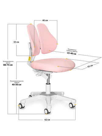 Дитяче крісло Evo-kids Mio Lite Pink (арт.Y-208 KP)