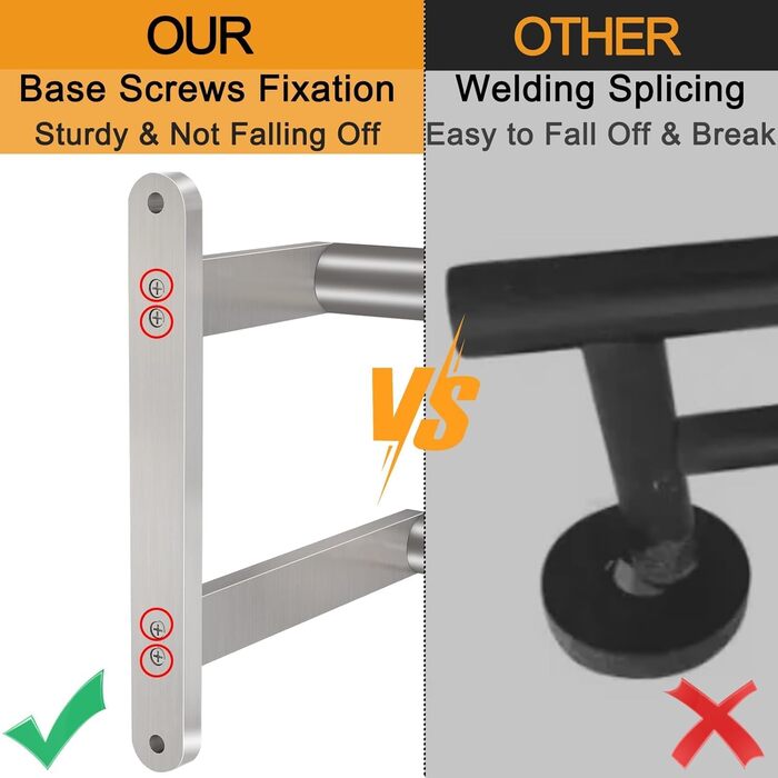 Тримач для рушників на стіну, 60 см, нержавіюча сталь, для ванної, спальні, кухні, щітковий нікель