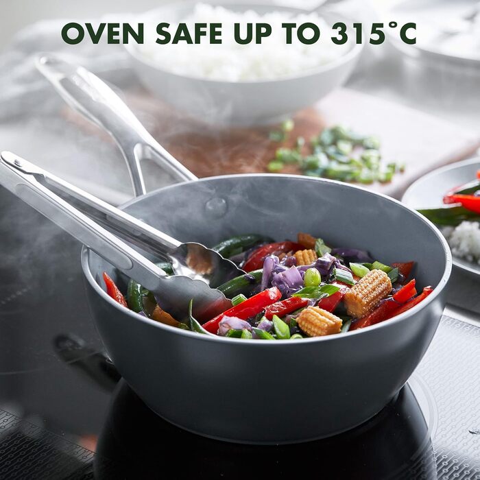 GreenPan Valencia Pro каструля з нержавіючої сталі 20 см / 2 л, з антипригарним покриттям Hartelox, без PFAS, для індукційних плит, сумісна з духовкою, сіра