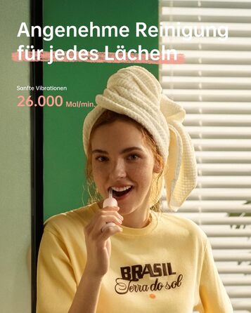 Електрична зубна щітка Laifen Wave Spezial з осциляцією та вібрацією, для дорослих, з додатком, 2 насадки (зелена)