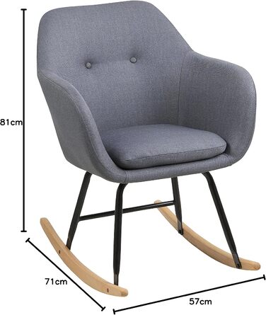 Крісло-гойдалка AC Design Furniture Wendy, метал, сірий (темно-сірий), 57x71x81 см