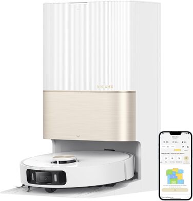 Dreame X30 Ultra: робот-пилосос та миючий робот з автоматичною очисткою, знімний миючий моп, інтелектуальна очистка килимів, потужність всмоктування 8300 Pa, білий