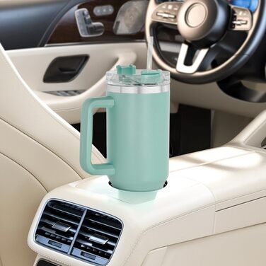 Термокружка FECBK з соломкою та ручкою 1,2L, 100% без витоку, нержавіюча сталь, вакуумна ізоляція, з ручкою, зберігає тепло 12 год / холод 34 год, Gepard (м'ятний)